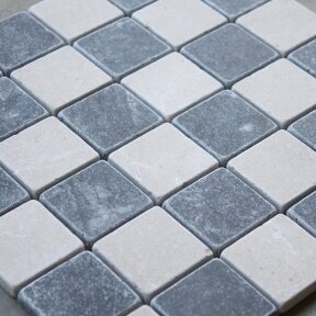 21 lapelis - Mozaika white&blue stone 30x30