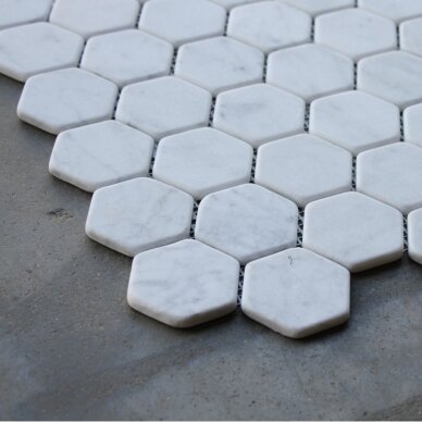 03,00 m2 - Mozaika Hexagon White Carrara 48x48 03,00 m2 - Mozaika Hexagon White Carrara 48x48