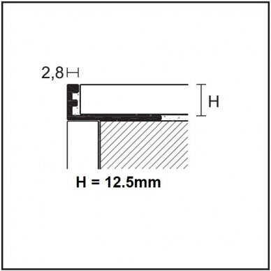 Profilis L-forma 12mm / juodas / 2