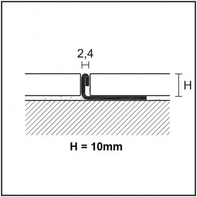 Profilis L-forma h10mm / nerūdijantis plienas / 4