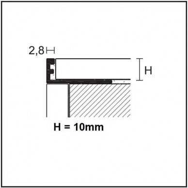 Profilis L-forma h10mm / baltai dažytas aliuminis / 2
