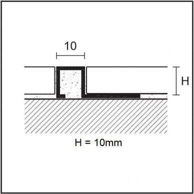 Profilis P-forma 10mm / matinis žalvaris / 1