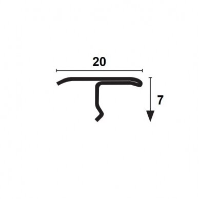 Profilis T-forma 20mm / poliruotas nerūdijantis plienas / 1